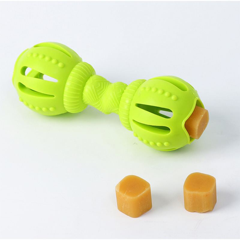 Dispensing Dumbbell Dog Chew Toys