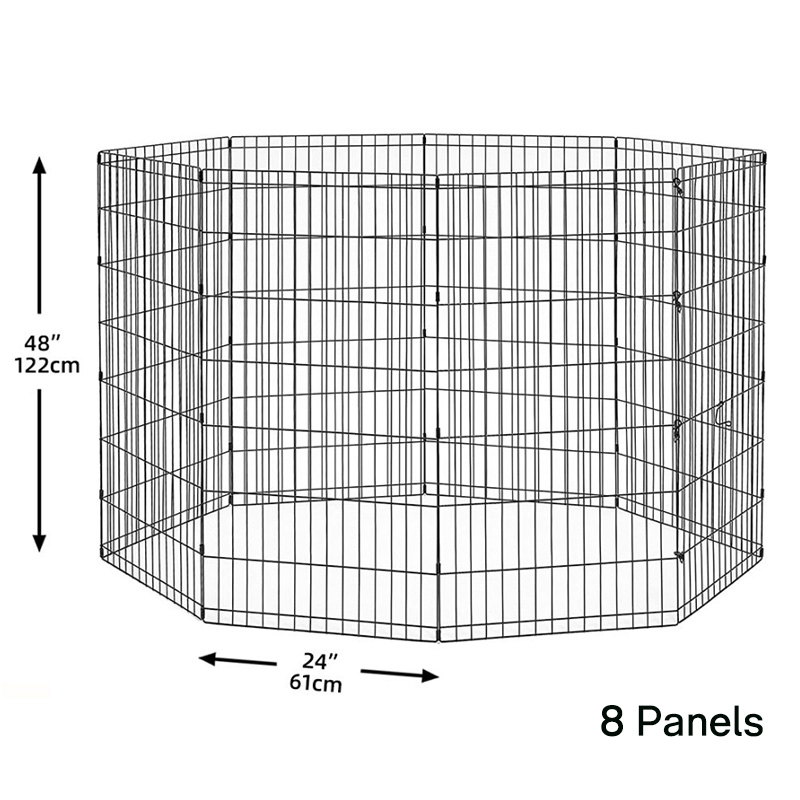 48 Inch Large Foldable Black Metal Dog Exercise Pen