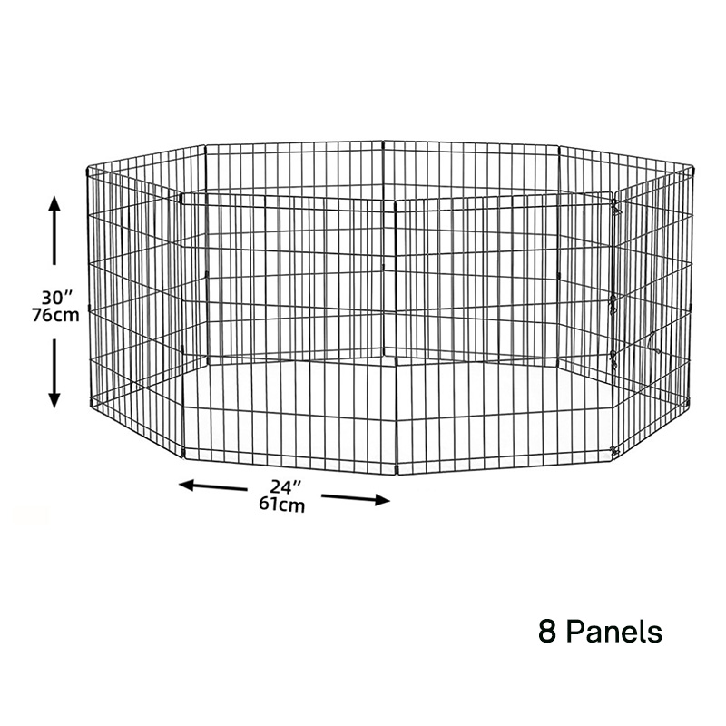 30 Inch Large Foldable Black Metal Dog Exercise Pen