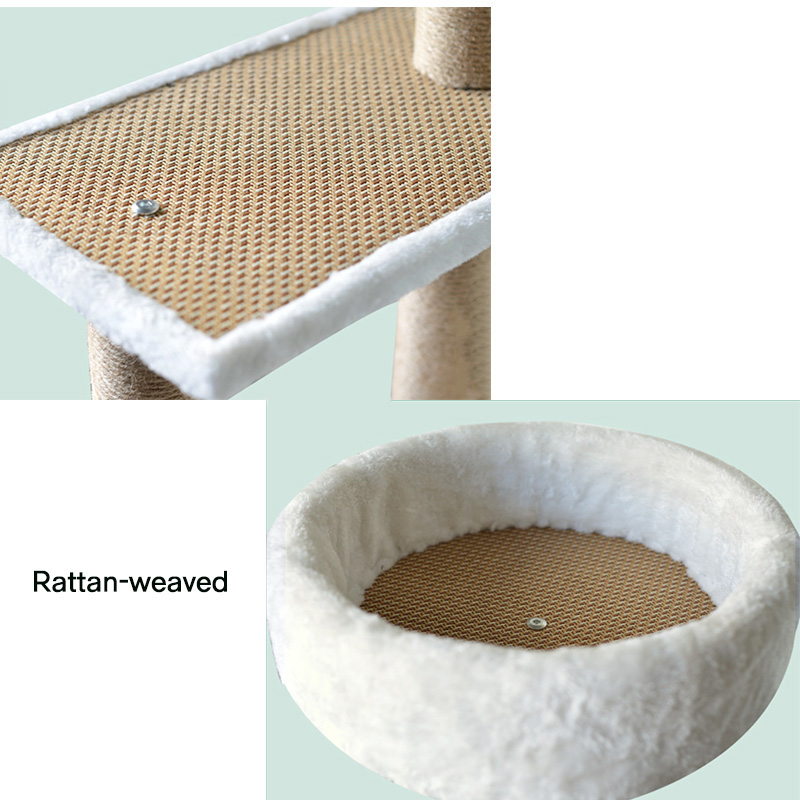 Custom Rattan-weaved Cat Tree