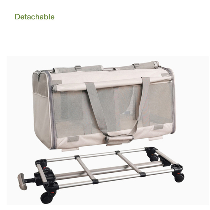 Foldable Double Room Trolley Carrier for Cats