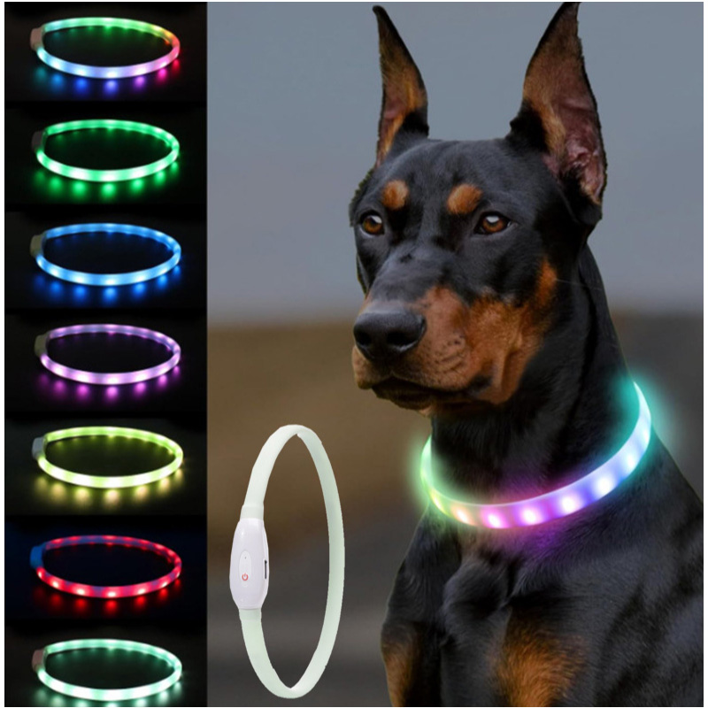 Wholesale Adjustable Size Multifunctional Rechargeable LED Dog Collar