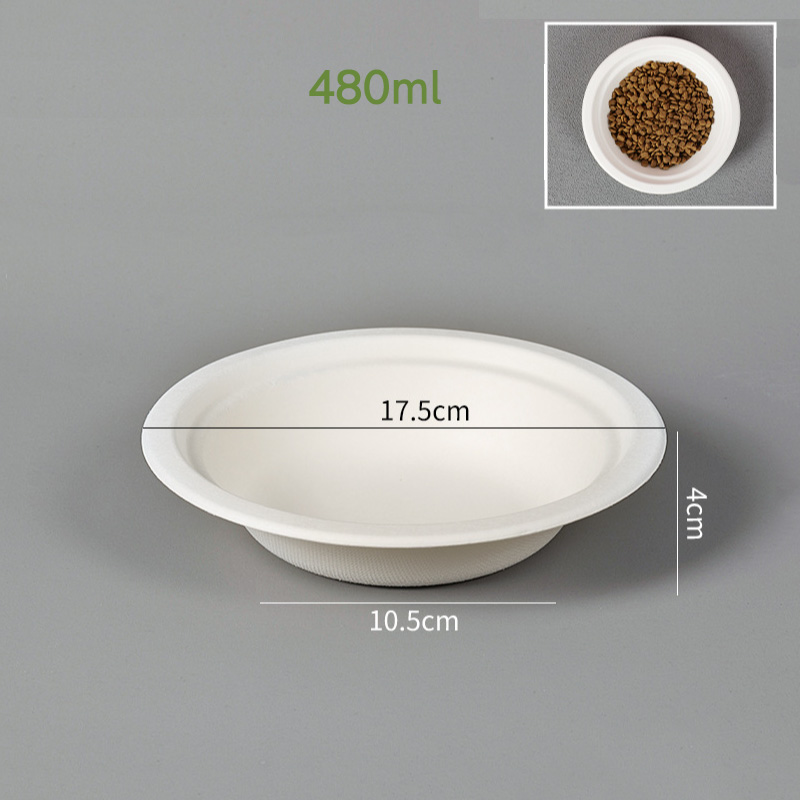 480ml Biodegradable and Leak-Proof Disposable Pet Bowl